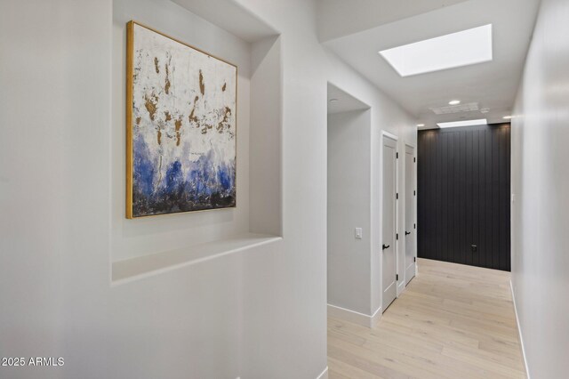 corridor featuring light wood-type flooring