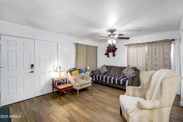 1032 E Redfield Rd, Tempe, AZ 85283 - living room with wood finished floors and ceiling fan