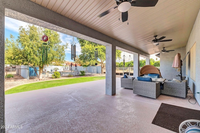 view of patio / terrace featuring an outdoor living space