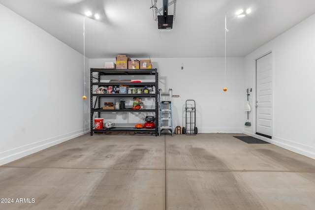 garage featuring a garage door opener