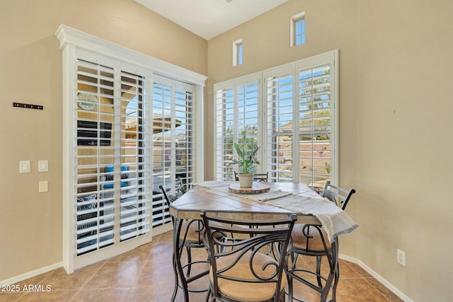 view of tiled dining room