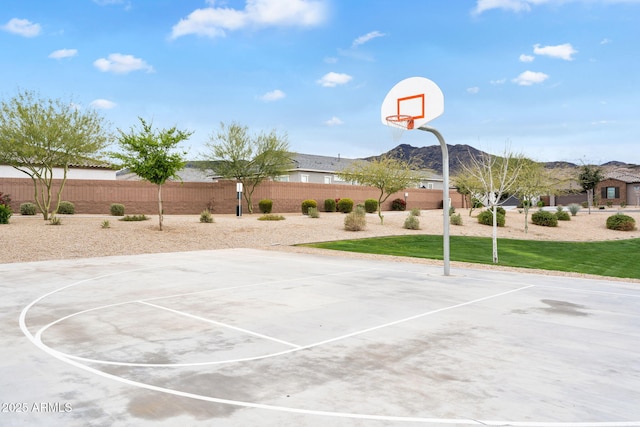 3913 W Mcneil St, Laveen, AZ 85339 - view of basketball court with a mountain view, community basketball court, and fence