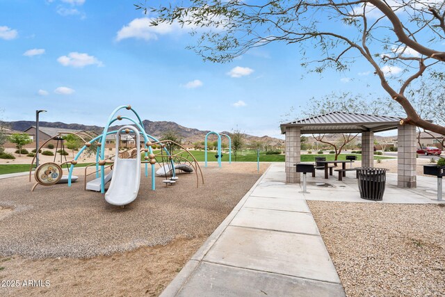 3913 W Mcneil St, Laveen, AZ 85339 - communal playground featuring a gazebo and a mountain view