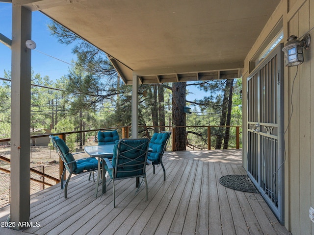 525 E Turkey Trl, Munds Park, AZ 86017 - wooden deck with outdoor dining area