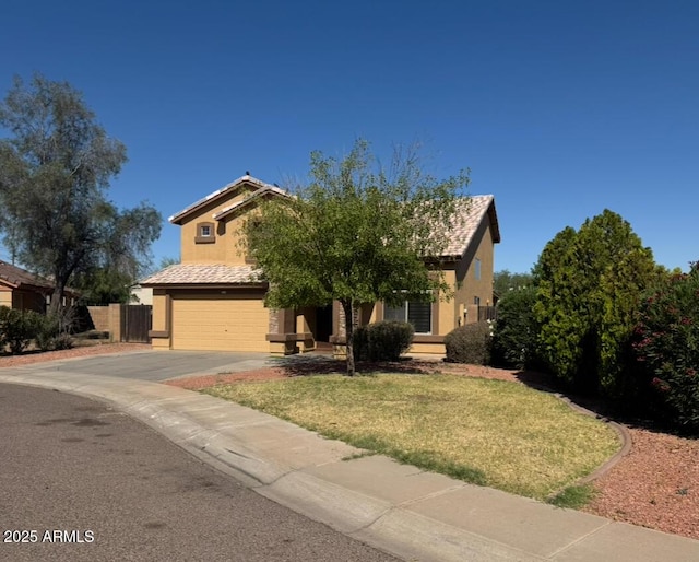 2634 S 63rd Dr, Phoenix, AZ 85043 - obstructed view of property with an attached garage, driveway, and stucco siding