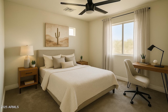 2634 S 63rd Dr, Phoenix, AZ 85043 - carpeted bedroom with a desk and a ceiling fan
