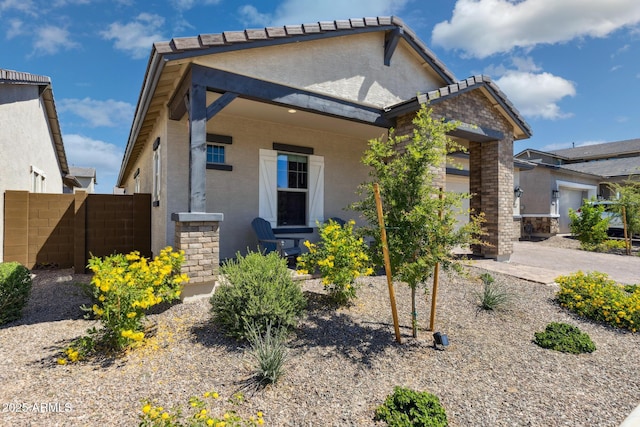 20606 E Avenida Del Valle Ct, Queen Creek, AZ 85142 - view of front of property with stucco siding and fence
