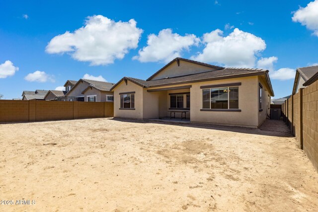 20606 E Avenida Del Valle Ct, Queen Creek, AZ 85142 - rear view of property featuring a tiled roof, a patio, a fenced backyard, and stucco siding