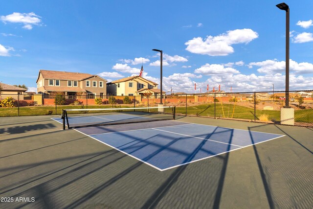 20606 E Avenida Del Valle Ct, Queen Creek, AZ 85142 - view of tennis court with fence, community basketball court, and a residential view