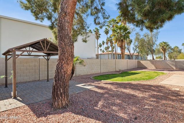 view of yard with a gazebo