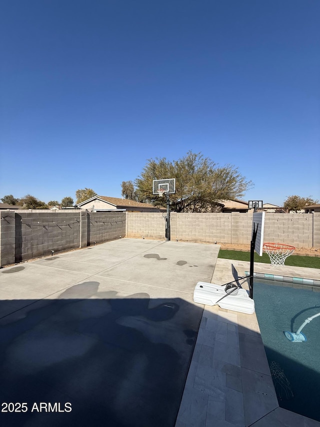 view of patio with a fenced backyard