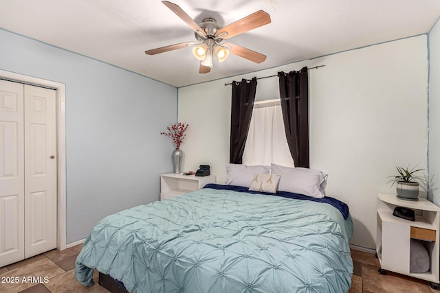 2802 E Virginia Ave, Phoenix, AZ 85008 - bedroom featuring ceiling fan and a closet