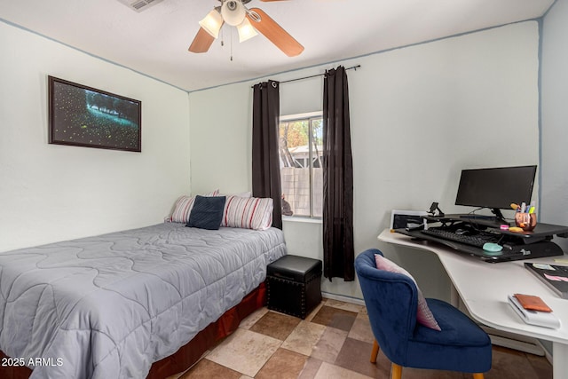 2802 E Virginia Ave, Phoenix, AZ 85008 - bedroom featuring an office area and ceiling fan