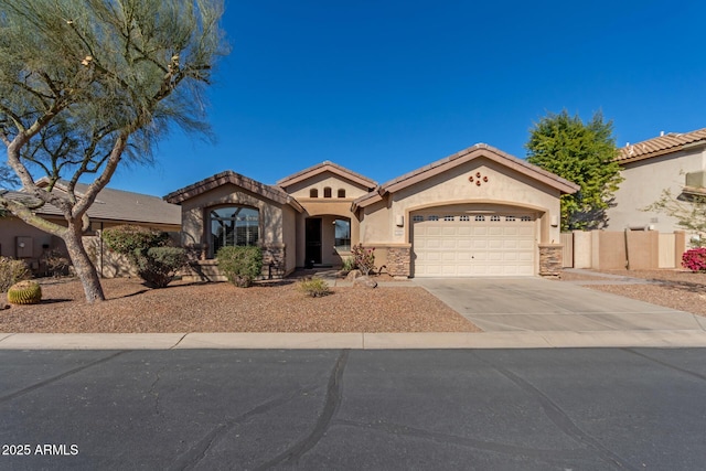 mediterranean / spanish-style home featuring a garage