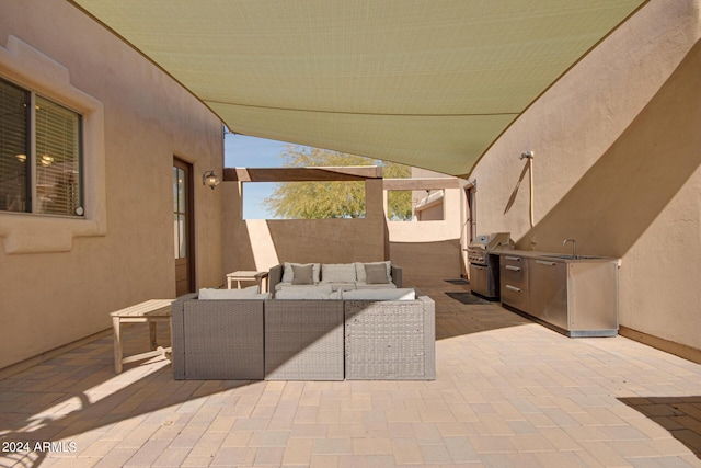2731 W Desert Ranch Rd, Phoenix, AZ 85086 - view of patio / terrace featuring outdoor lounge area, a sink, and grilling area