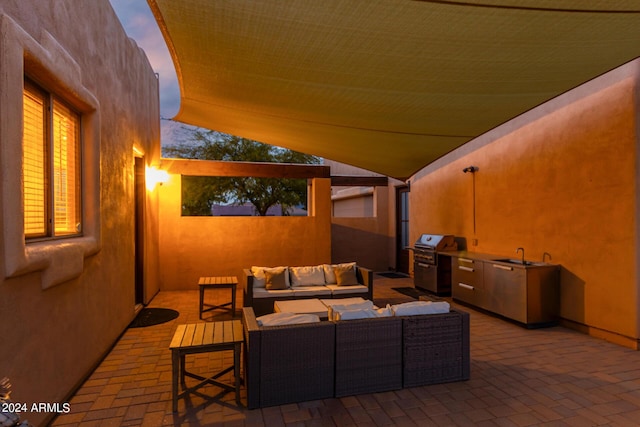2731 W Desert Ranch Rd, Phoenix, AZ 85086 - view of patio featuring an outdoor hangout area, grilling area, and a sink