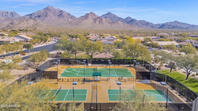 drone / aerial view with a mountain view