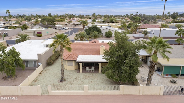 drone / aerial view with a residential view