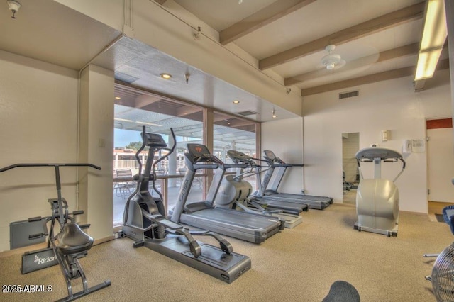 exercise room with visible vents