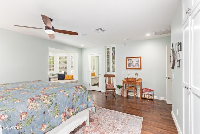 4710 N 33rd Pl, Phoenix, AZ 85018 - bedroom with wood finished floors, recessed lighting, and a ceiling fan