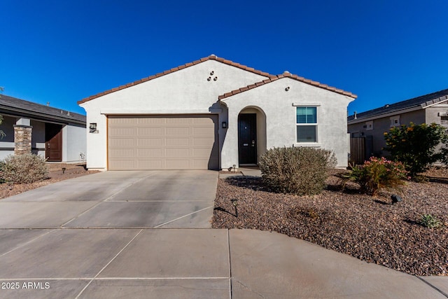 view of front of property featuring a garage