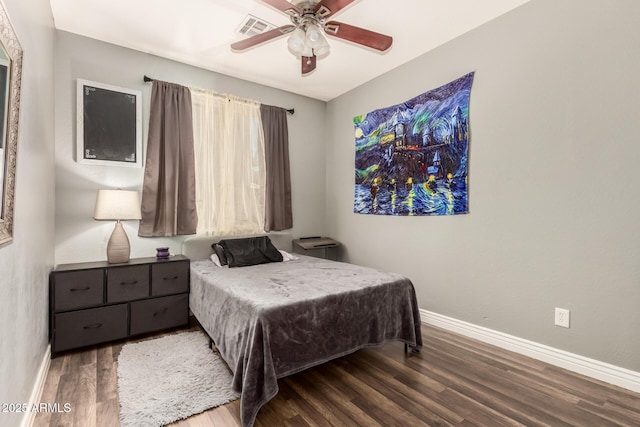 18669 W Vista Norte St, Goodyear, AZ 85338 - bedroom with wood finished floors and a ceiling fan