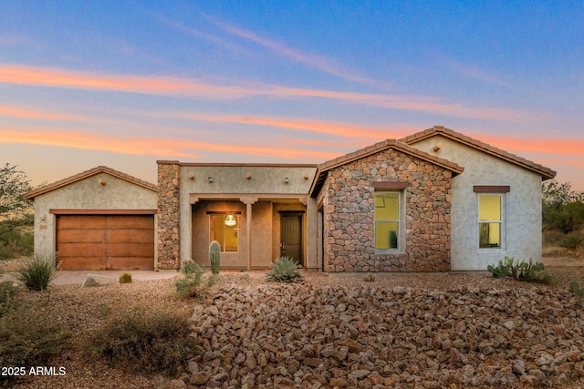 view of front of home featuring a garage