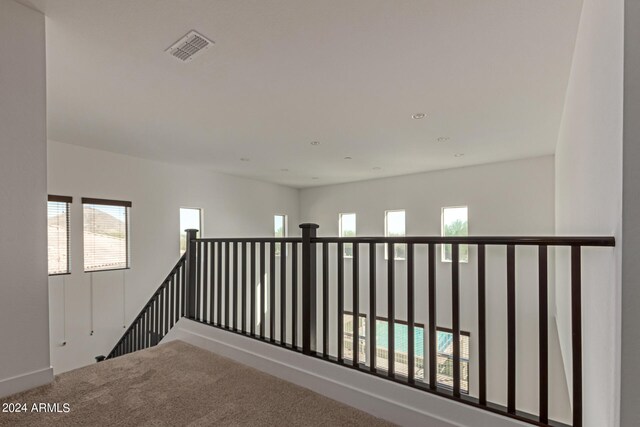 hallway with carpet and plenty of natural light