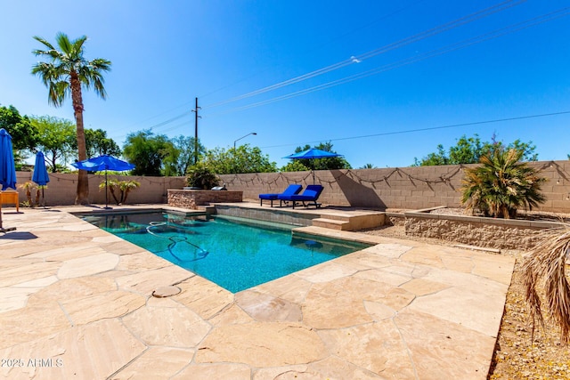 870 E Megan St, Gilbert, AZ 85295 - view of swimming pool with a patio area and a fenced backyard