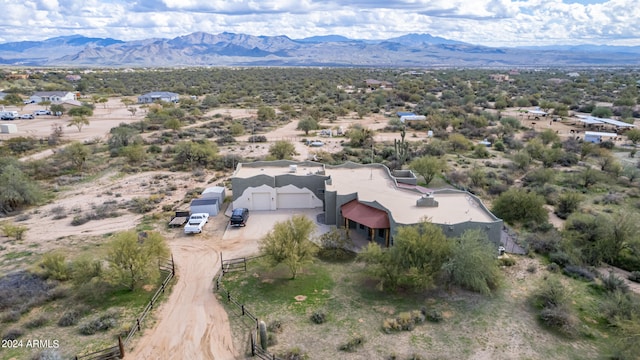 aerial view with a mountain view