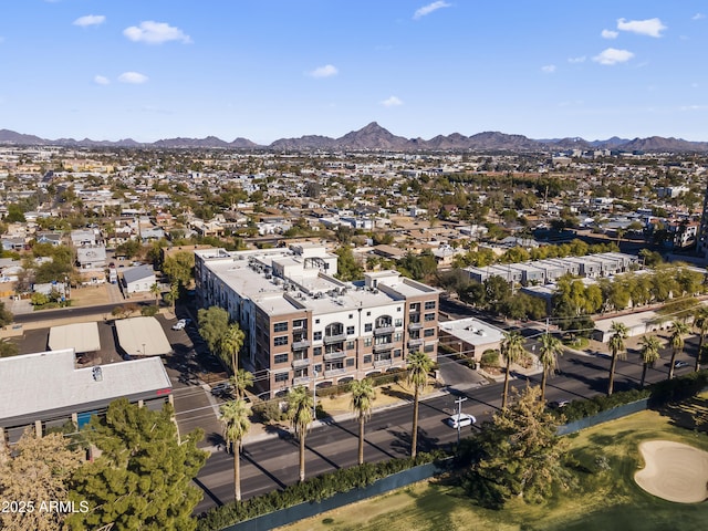 bird's eye view featuring a mountain view