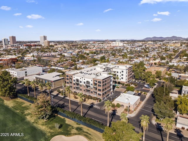 bird's eye view featuring a mountain view