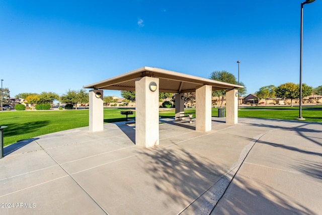 view of patio / terrace with a gazebo