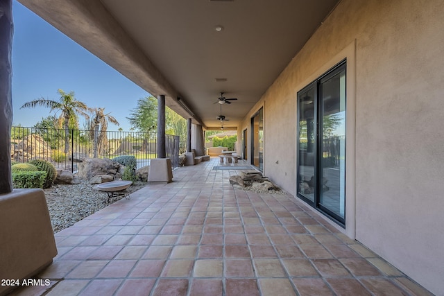 view of patio / terrace with ceiling fan