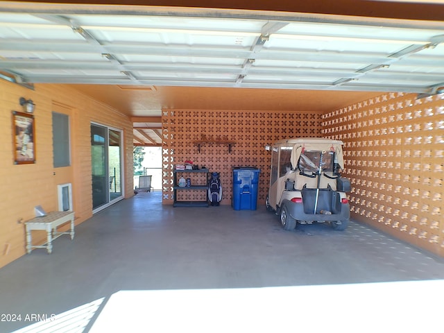 view of garage