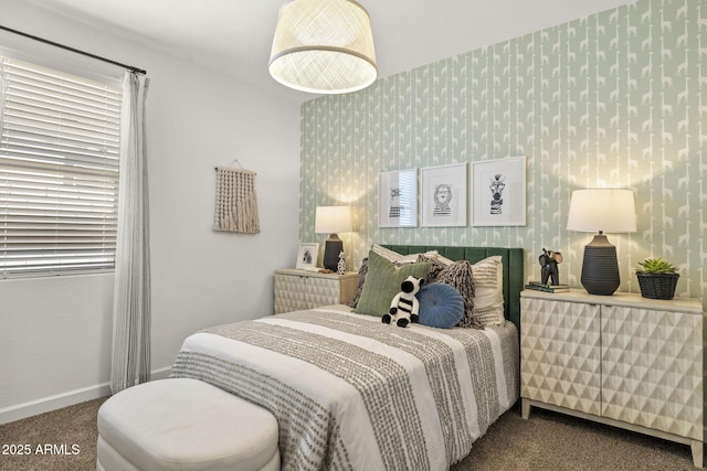 1342 W Hess Ave, Coolidge, AZ 85128 - carpeted bedroom featuring baseboards and wallpapered walls
