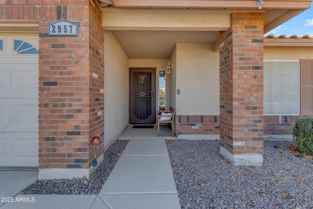 entrance to property with a garage