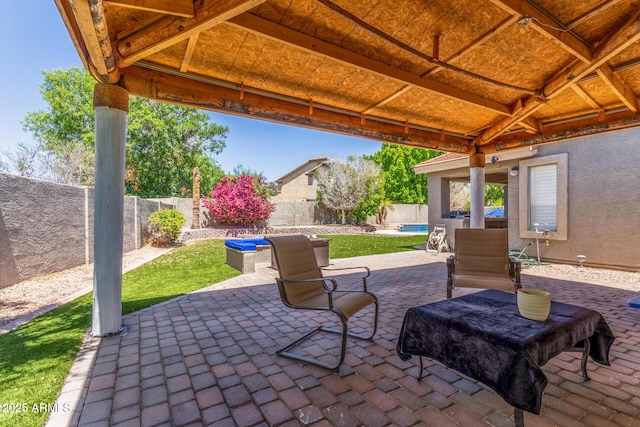 view of patio / terrace featuring a fenced backyard