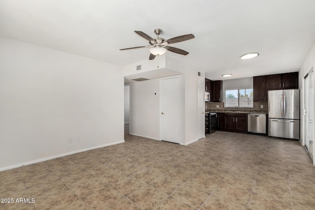 4526 W Mission Ln, Glendale, AZ 85302 - unfurnished living room with a sink and ceiling fan