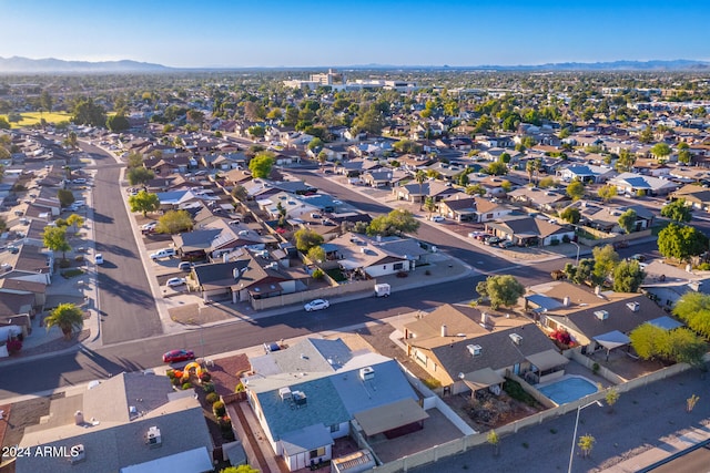 drone / aerial view with a mountain view