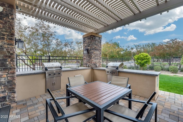4630 E Navigator Ln, Phoenix, AZ 85050 - view of patio / terrace with outdoor dining area and a pergola