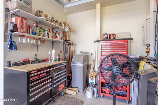 interior space featuring water heater