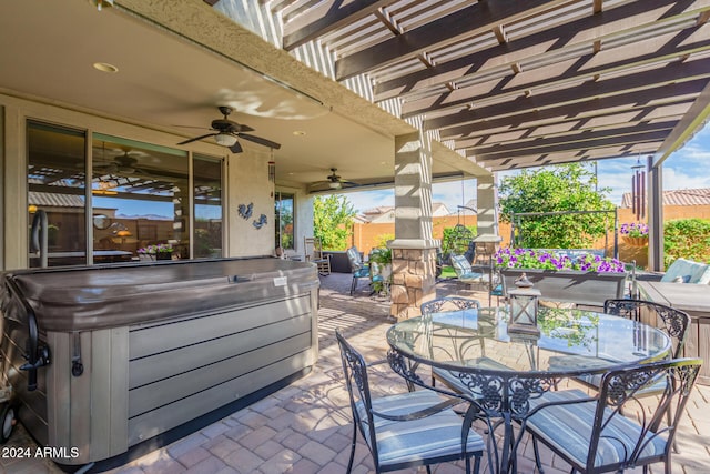 view of patio / terrace featuring ceiling fan