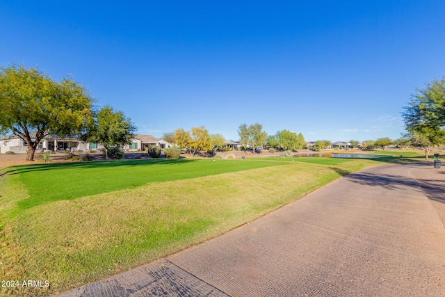 view of home's community with a yard