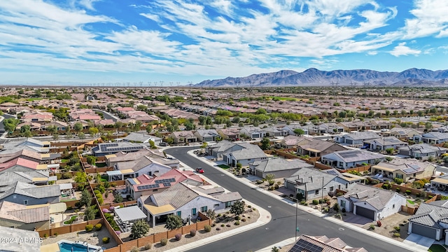 drone / aerial view with a mountain view