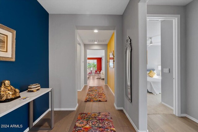 hall featuring hardwood / wood-style floors