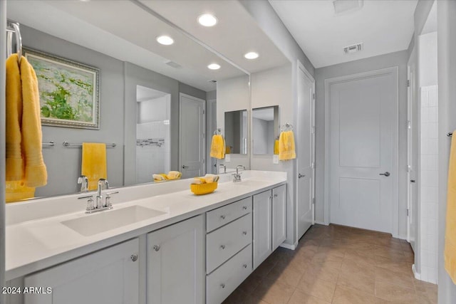 bathroom featuring vanity and tile patterned floors