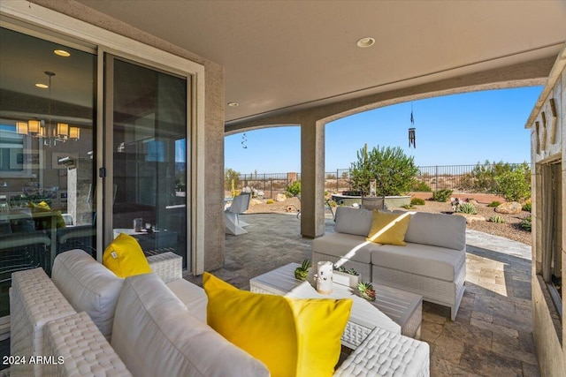 view of patio with an outdoor living space