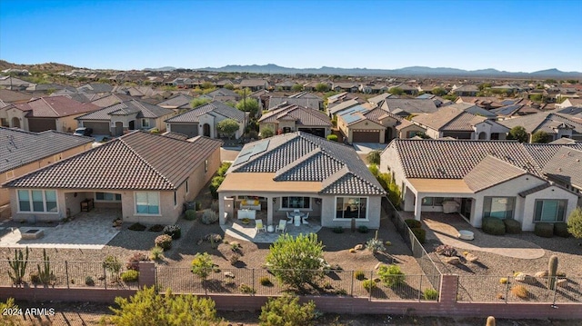 bird's eye view with a mountain view