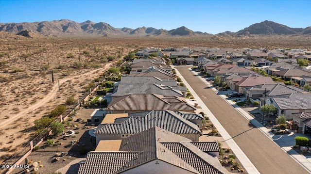 aerial view with a mountain view